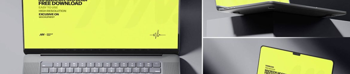 3 Free Macbook Pro Mockup In Dark Light