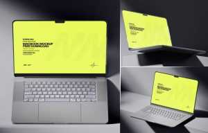 3 Free Macbook Pro Mockup In Dark Light