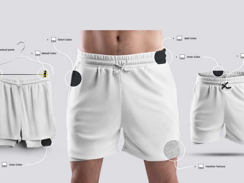 3 Free Men’s Shorts Mockup PSD