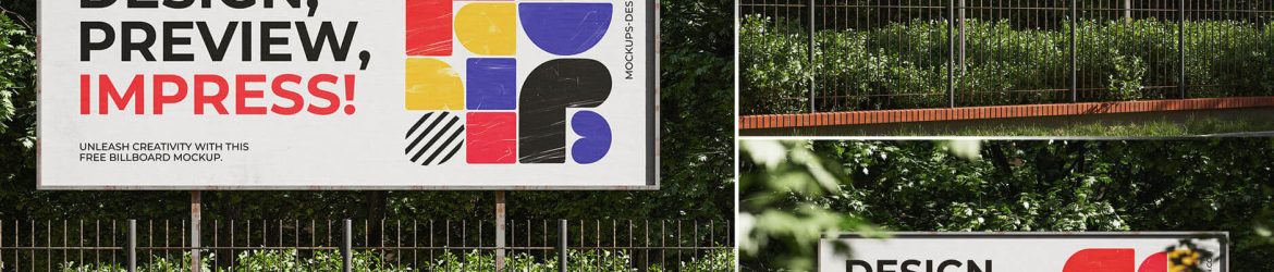 3 Free Outdoor Billboard Mockup PSD Files