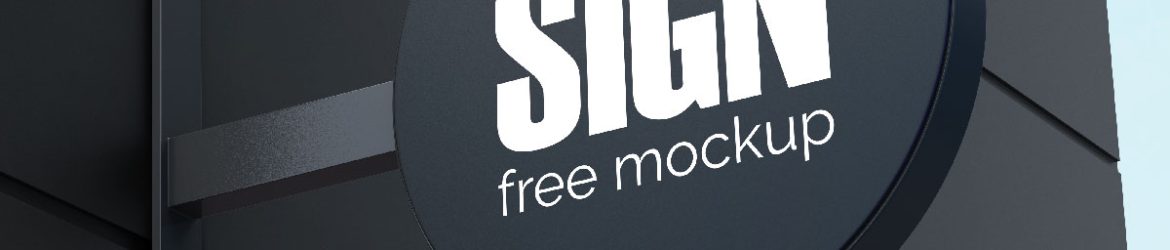 3 Free Realistic Round Wall Mounted Signage Mockup