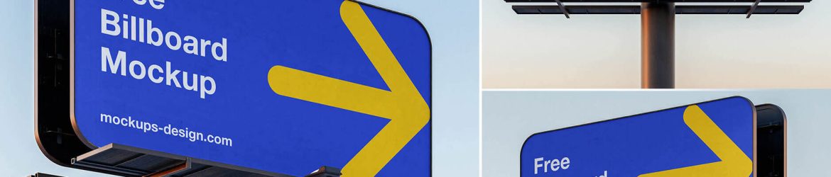 3 Free Rounded Corner Billboard Mockup PSD Files