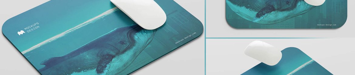3 Free Rounded Rectangle Mousepad Mockups PSD Files