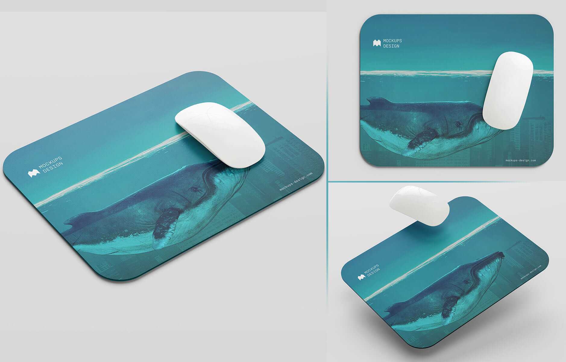 3 Free Rounded Rectangle Mousepad Mockups PSD Files