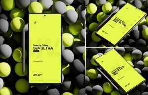3 Free Samsung Galaxy S24 Ultra Mockups PSD Files