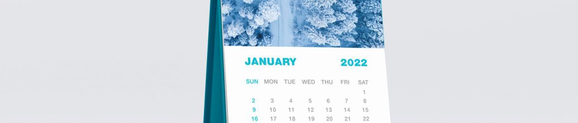 3 Free Table top Desk Calendar Mockup PSD set