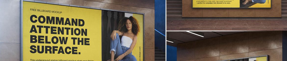3 Free Underground Subway Billboard Mockup PSD Files 3 Free Underground Subway Billboard Mockup PSD Files