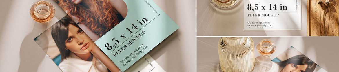 3 Free US Legal Paper Flyer Mockup PSD Set