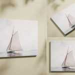 3 Free Wall Canvas Painting Mockup PSD Set