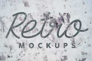 3 Grunge Wall Retro PSD Text Mockups