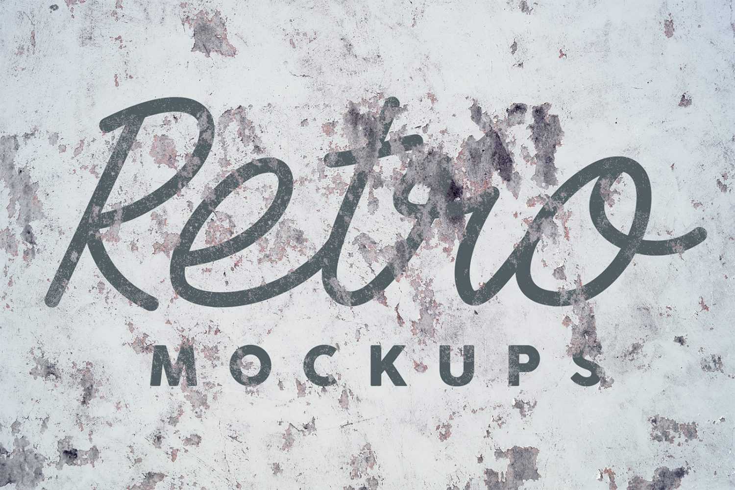3 Grunge Wall Retro PSD Text Mockups
