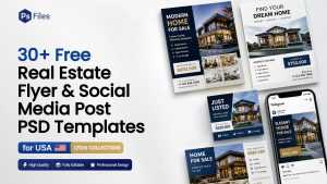30 Free Real Estate Flyer and Social Media Post PSD Templates for USA (2026 Collection)