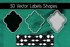 30 Label and Frame Shapes - Photoshop Custom Shapes