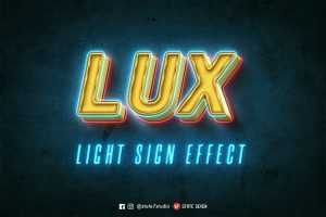 3D Light Sign Text Effect