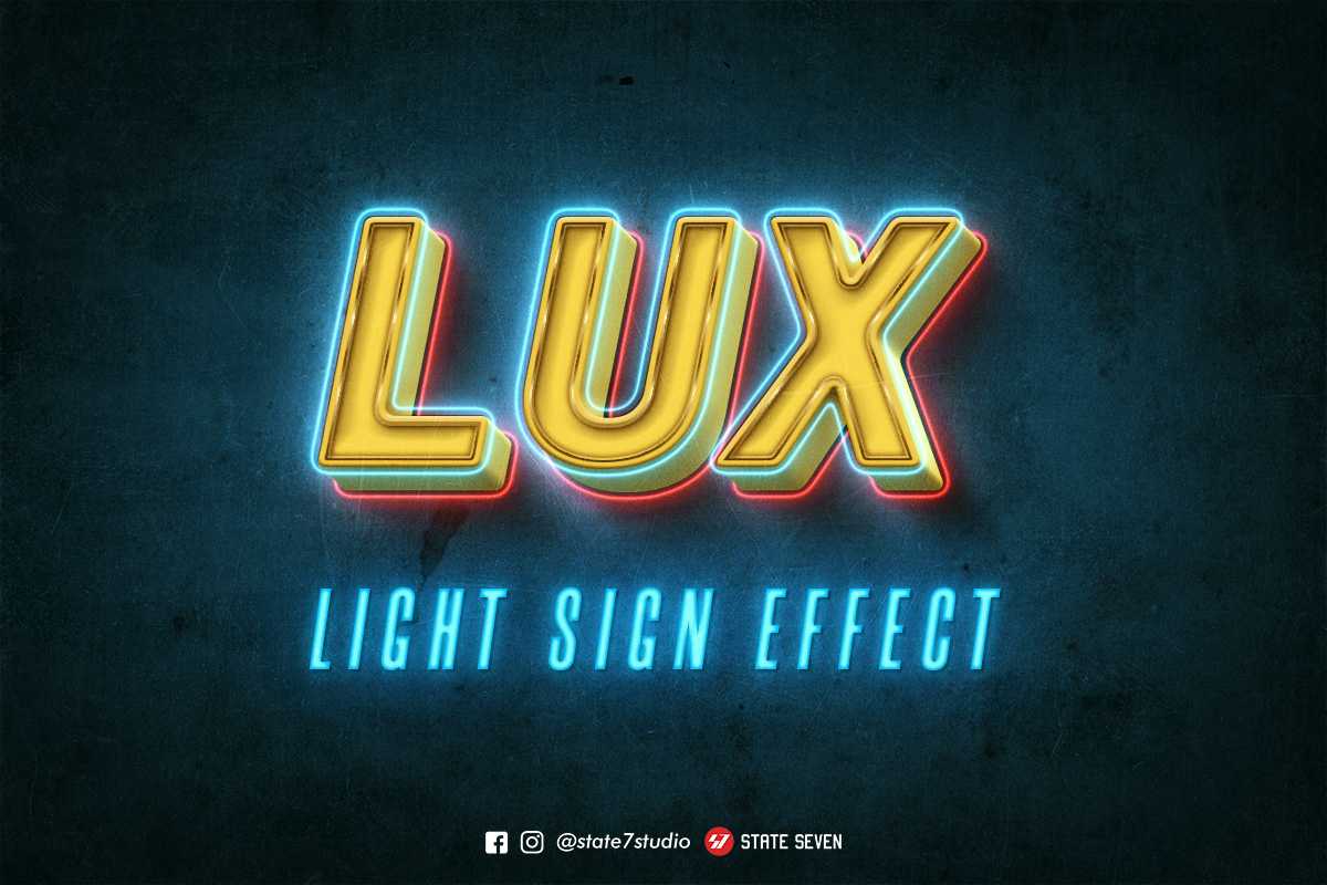 3D Light Sign Text Effect