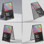 4 Free A-Shape Banner Stand Mockup PSD Files