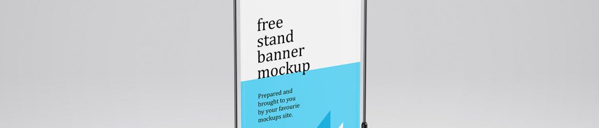 4 Free Banner Display Stand Mockup PSD Set