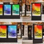 4 Free Black Citylight Poster / Mupi Mockup PSD Files - Free PSD Download 4 Free Black Citylight Poster / Mupi Mockup PSD Files