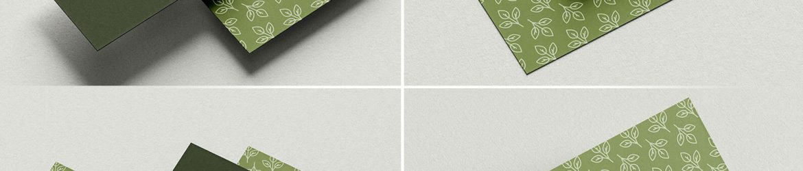 4 Free Business Cards Mockup in Paper Background