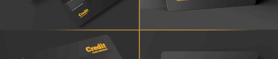 4 Free Dark Credit Bank Card Mockups PSD Files