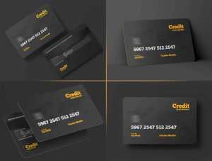 4 Free Dark Credit Bank Card Mockups PSD Files