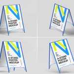 4 Free Minimal Metal A-Frame Stand Mockup PSD Files