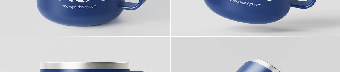 4 Free Minimal Metal Mug Mockup PSD Files