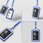 4 Free Plastic Case ID Card Holder Mockup PSD Set