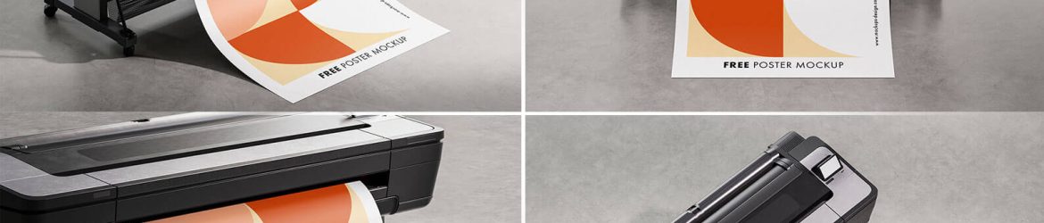 4 Free Plotter Printing Poster Mockup PSD Files 4 Free Plotter Printing Poster Mockup PSD Files