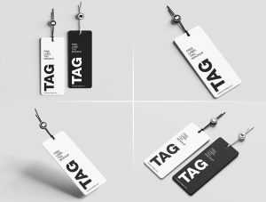 4 Free Rounded Corner Rectangle Hanging Tag Mockup PSD Files