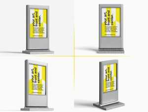 4 Free Stand Alone Citylight Mupi Mockup PSD Files