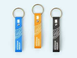 4 Free Strap Keychain Mockups PSD