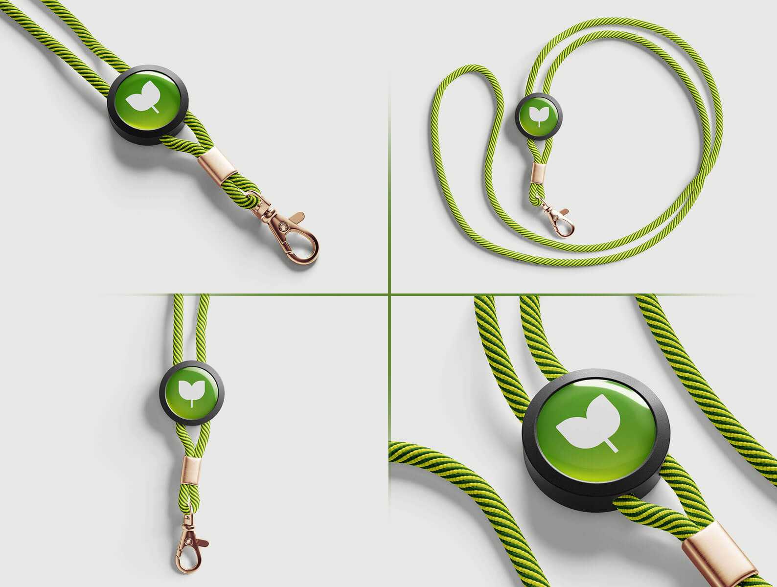 4 Free String Lanyard Mockups PSD files