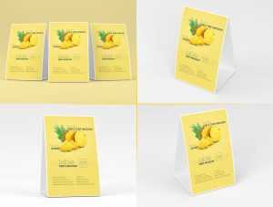 4 Free Table Tent Menu Mockups PSD Files