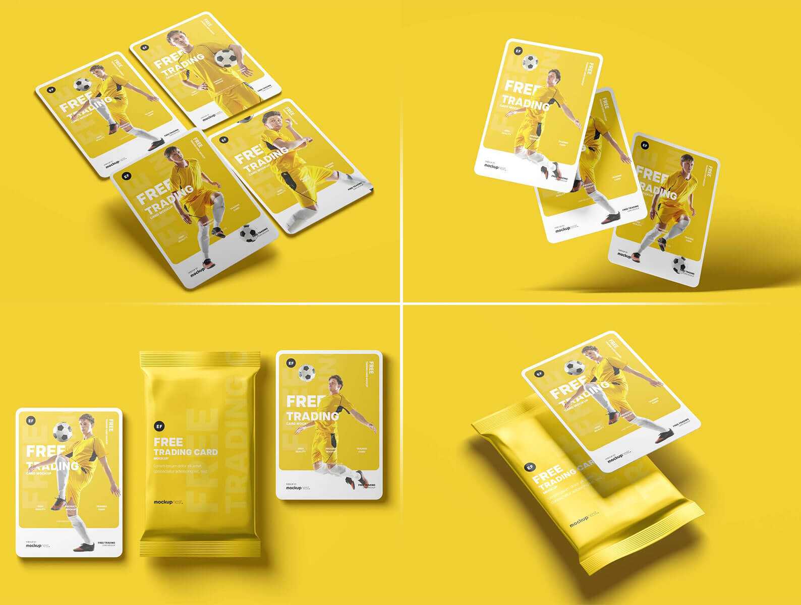 4 Free Trading Card and Packaging Mockup PSD Files
