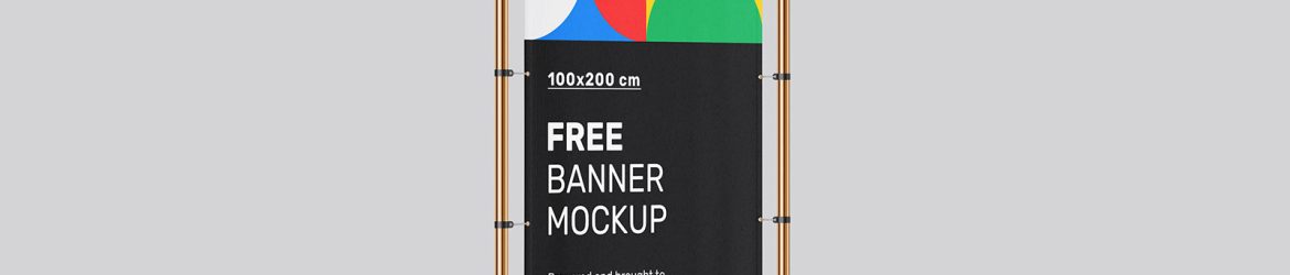 4 Free Vertical Standing Banner Mockup PSD Set