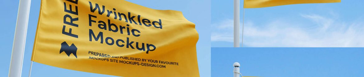 4 Free Waving Flag Mockups PSD Files
