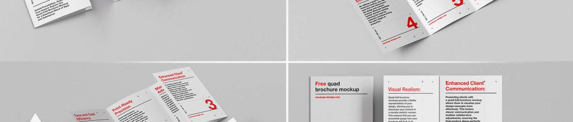 5 Free Accordion 4-Fold Brochure Mockup PSD Files