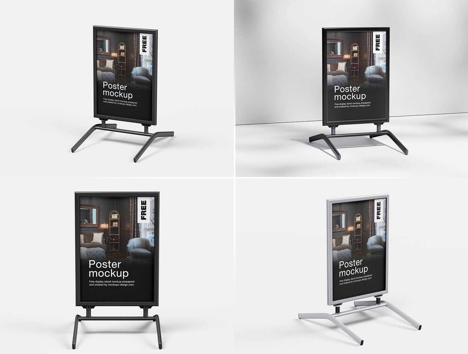 5 Free Ads Signage Stand Mockup PSD Files