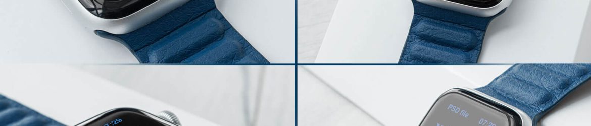5 Free Apple Watch Mockups with Blue Band