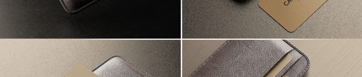 5 Free Business Card With Leather Holder Mockups PSD files