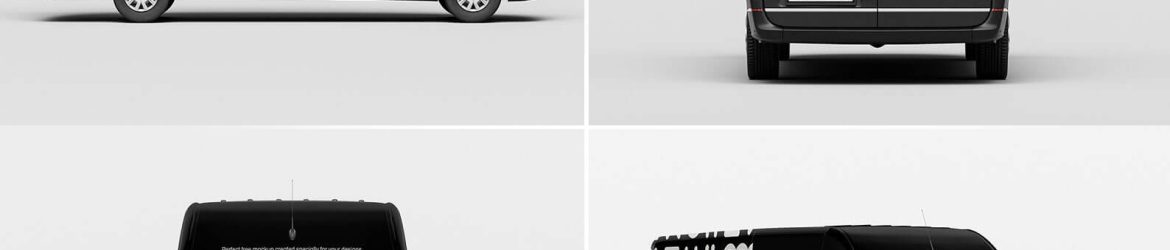 5 Free Cargo Delivery Van Mockup PSD Files