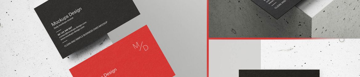 5 Free Concrete Cube Business Card Mockup PSD Files