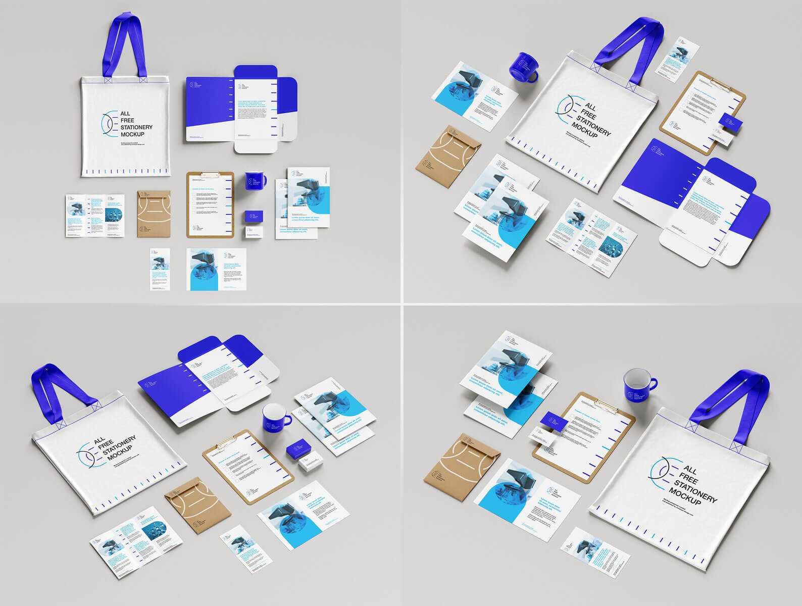 5 Free Corporate Branding Stationery Mockups PSD set