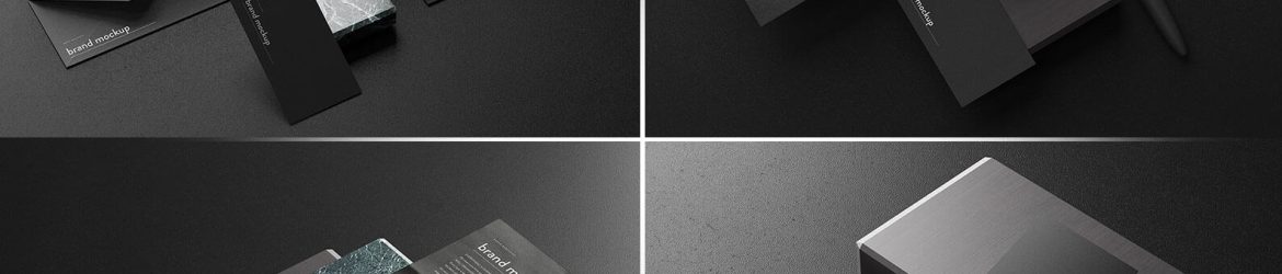 5 Free Dark Premium Corporate Stationery Mockup PSD set