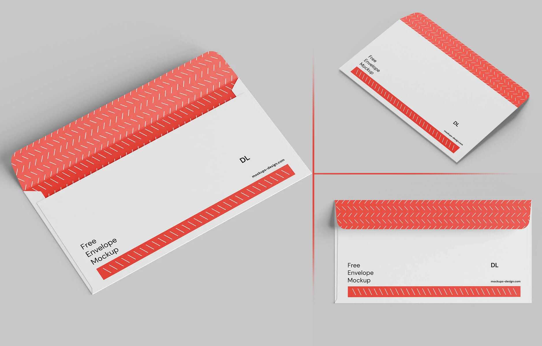 5 Free DL Envelope Mockups PSD set