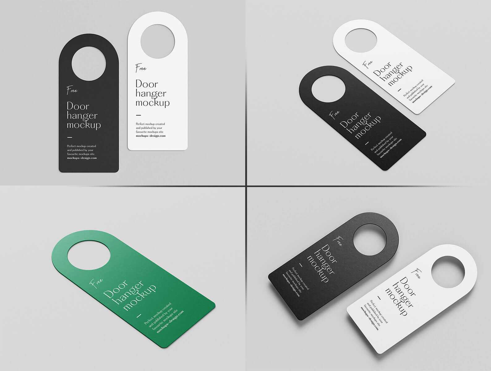 5 Free Door Hanger Mockups PSD Files