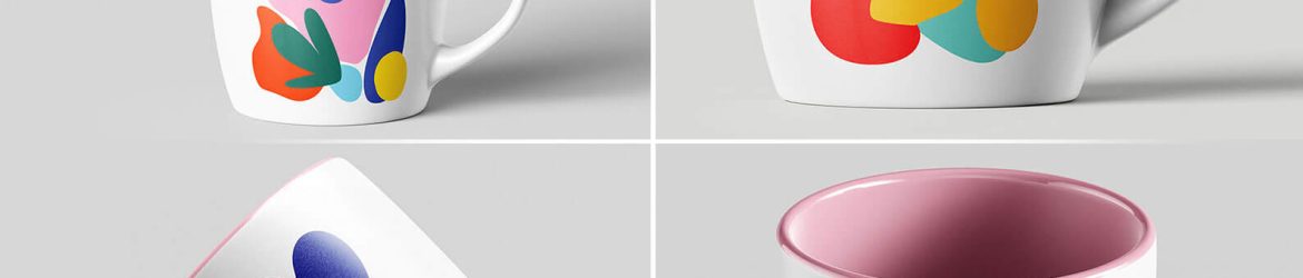 5 Free Expresso Ceramic Mug Mockup PSD Set