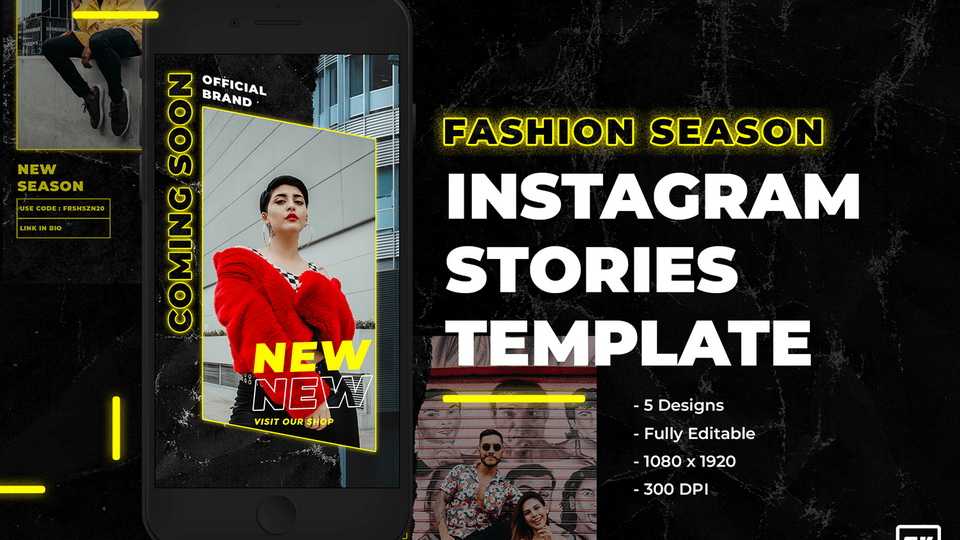 5 Free Fashion Instagram Stories PSD Template