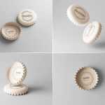 5 Free Fizzy Drink Crown Bottle Cap Mockup PSD set